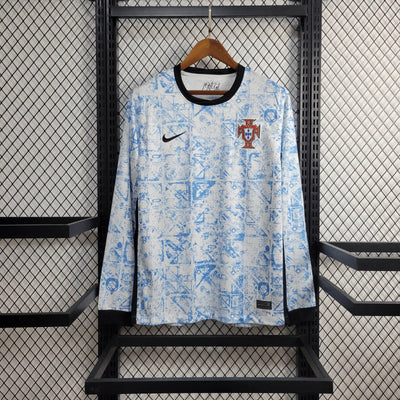 Portugal Euros 24/25 Long-Sleeve Away (Fan), Front Side