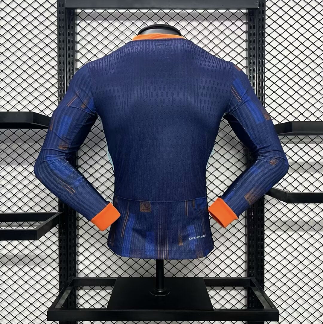Netherlands Euros 24/25 Long-Sleeves Away (Player), Back Side
