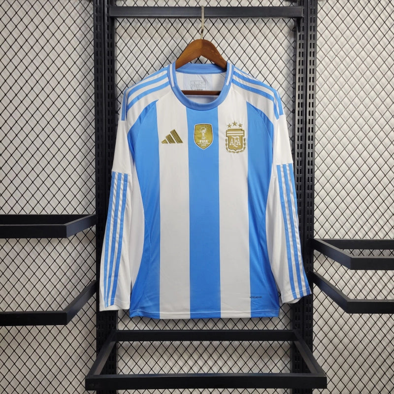 Argentina Copa America 24/25 Long-Sleeves Home (Fan), Front Side